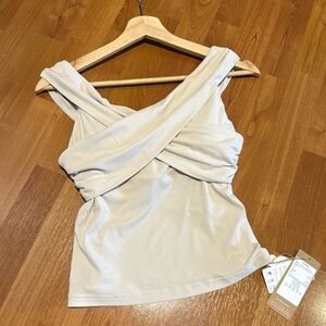 NWT OGL Medium Off Shoulder Criss Cross Airy Brami Top